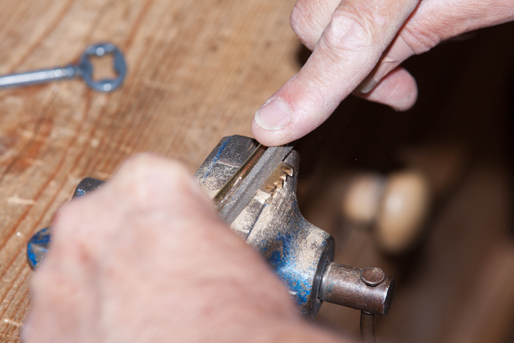 Locksmith Making a Key